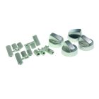 Univerzális gombkészlet sütőkhöz, tűzhelyekhez (szürke, ezüst)