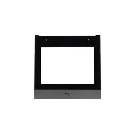 Külső üveg Amica sütőjtóhoz, inox díszléccel (472x334)